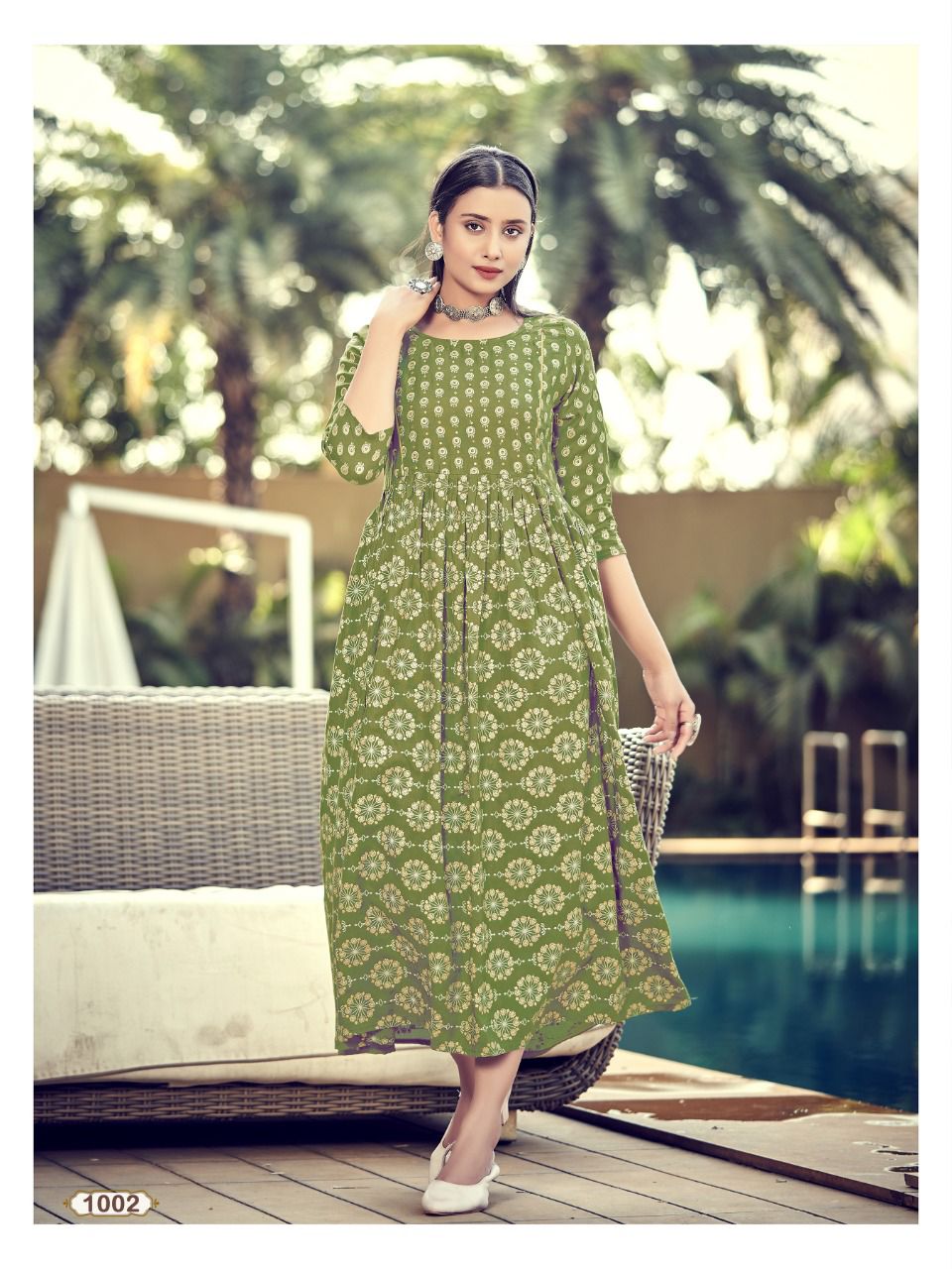 Bonie Agastha Rayon Printed Ethnic Wear Long Anarkali Kurti Collection